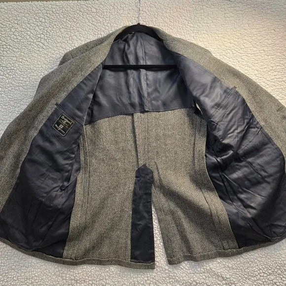 Vtg Bradmore Mens 40R Brown Wool Herringbone Tweed Blazer Jacket Preppy Academia - Picture 4 of 14